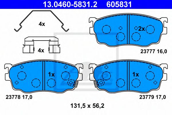 13.0460-5831.2 ATE Brake System Brake Pad Set, disc brake