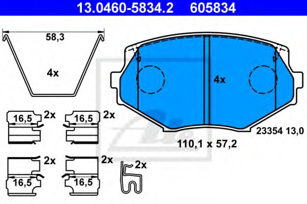 13.0460-5834.2 ATE Brake System Brake Pad Set, disc brake