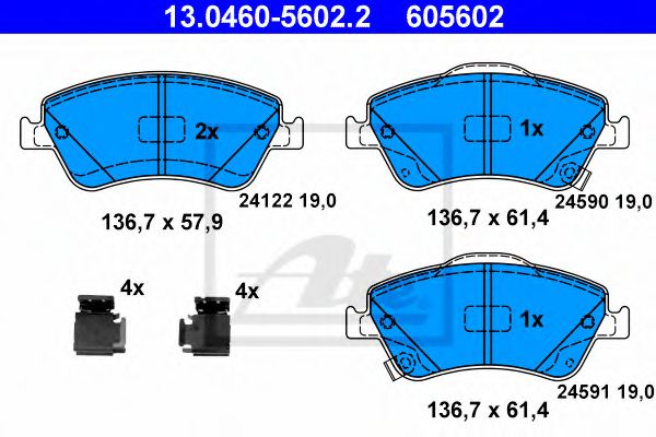 13.0460-5602.2 ATE Brake Pad Set, disc brake