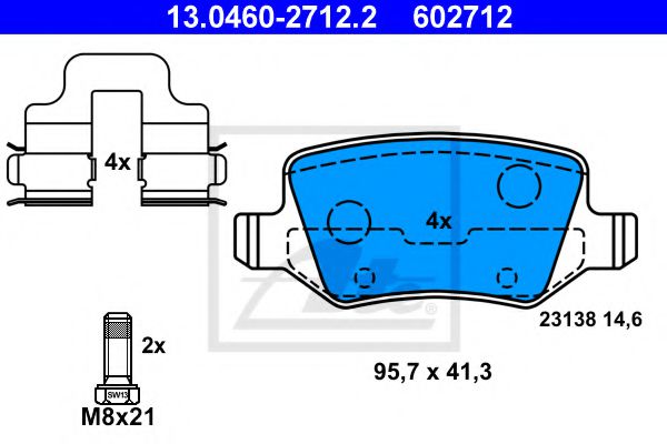 13.0460-2712.2 ATE Brake System Brake Pad Set, disc brake