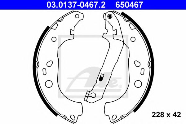 03.0137-0467.2 ATE Brake System Brake Shoe Set, parking brake