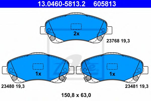 13.0460-5813.2 ATE Brake System Brake Pad Set, disc brake