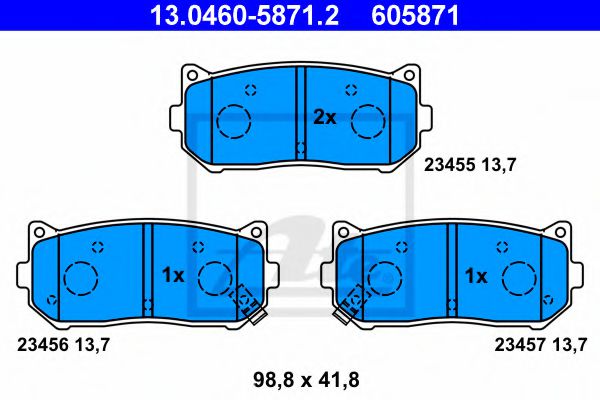 13.0460-5871.2 ATE Brake Pad Set, disc brake