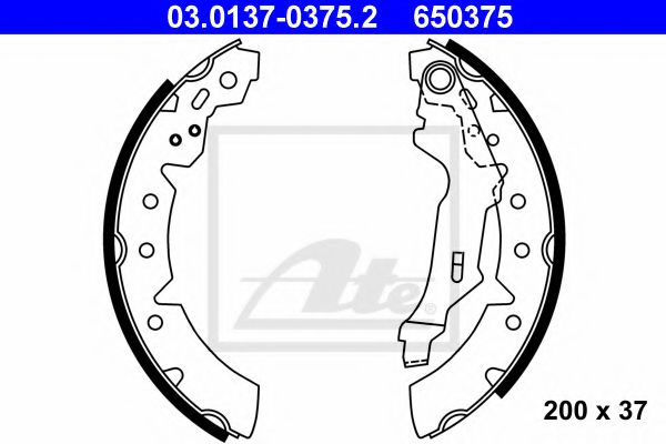 03.0137-0375.2 ATE Brake Shoe Set