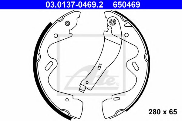 03.0137-0469.2 ATE Brake System Brake Shoe Set