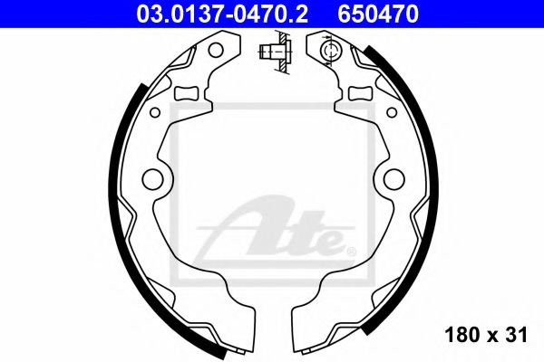 03.0137-0470.2 ATE Brake System Brake Shoe Set