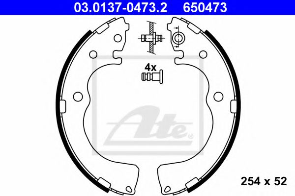 03.0137-0473.2 ATE Brake System Brake Shoe Set