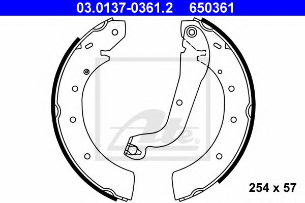 03.0137-0361.2 ATE Brake System Brake Shoe Set