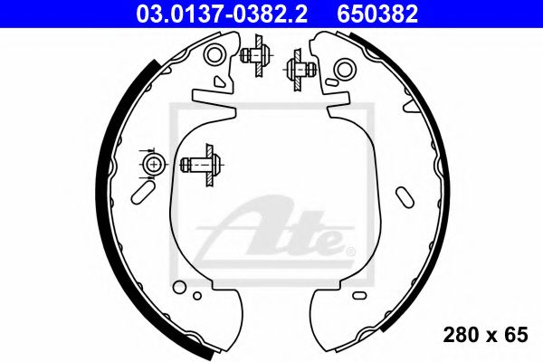 03.0137-0382.2 ATE Brake System Brake Shoe Set