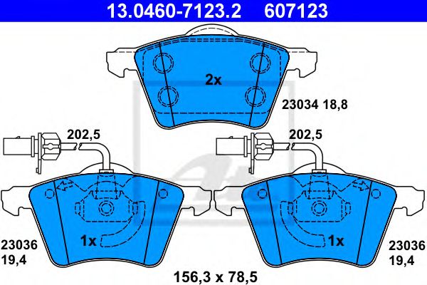 13.0460-7123.2 ATE Accessory Kit, disc brake pads