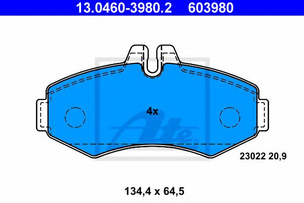 13.0460-3980.2 ATE Brake Pad Set, disc brake