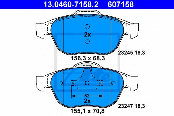 13.0460-7158.2 ATE Brake System Brake Pad Set, disc brake