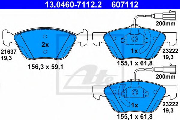 13.0460-7112.2 ATE Brake System Brake Pad Set, disc brake