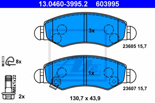 13.0460-3995.2 ATE Brake System Brake Pad Set, disc brake