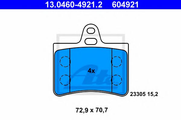 13.0460-4921.2 ATE Brake System Brake Pad Set, disc brake