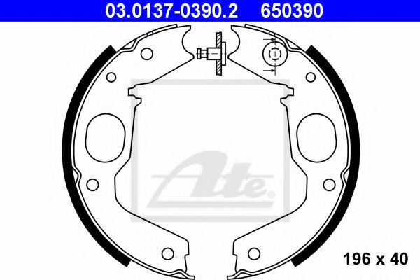 03.0137-0390.2 ATE Brake System Brake Shoe Set