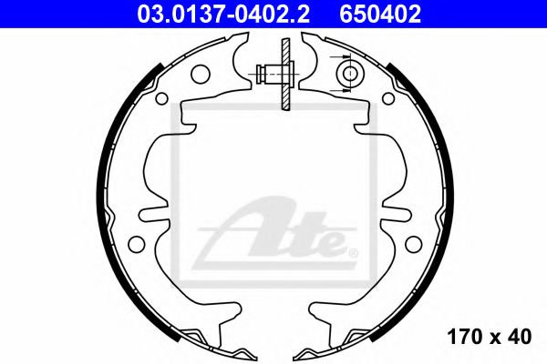 03.0137-0402.2 ATE Brake System Brake Shoe Set