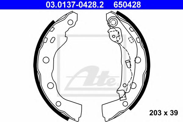 03.0137-0428.2 ATE Brake System Brake Shoe Set