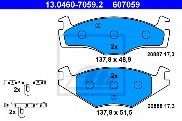 13.0460-7059.2 ATE Brake Pad Set, disc brake
