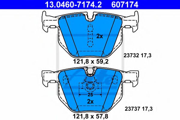 13.0460-7174.2 ATE Brake System Brake Pad Set, disc brake
