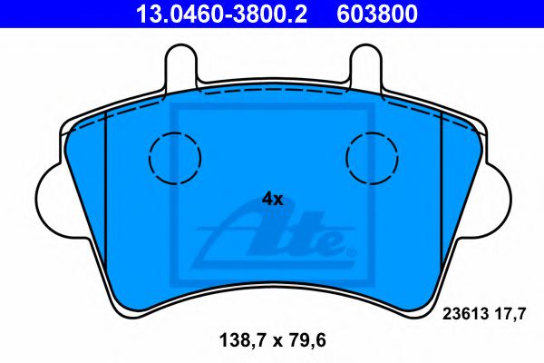 13.0460-3800.2 ATE Brake Pad Set, disc brake