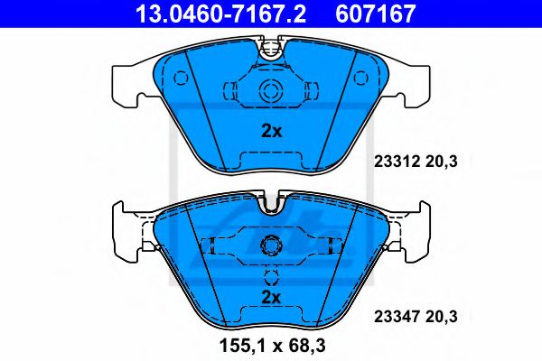 13.0460-7167.2 ATE Brake System Brake Pad Set, disc brake