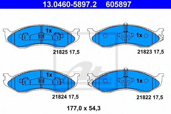 13.0460-5897.2 ATE Brake System Brake Pad Set, disc brake