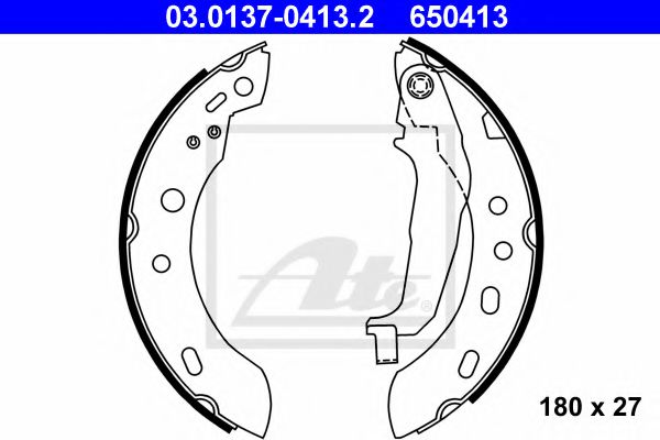 03.0137-0413.2 ATE Brake System Brake Shoe Set