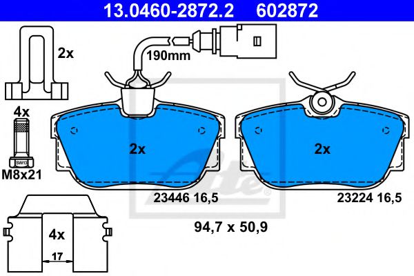 13.0460-2872.2 ATE Brake System Brake Pad Set, disc brake