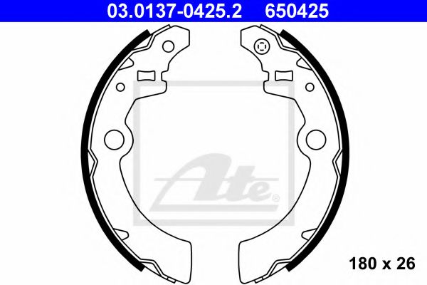 03.0137-0425.2 ATE Brake System Brake Shoe Set