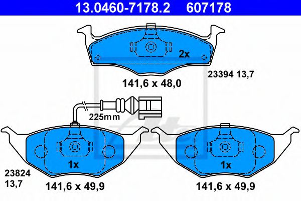 13.0460-7178.2 ATE Brake Pad Set, disc brake