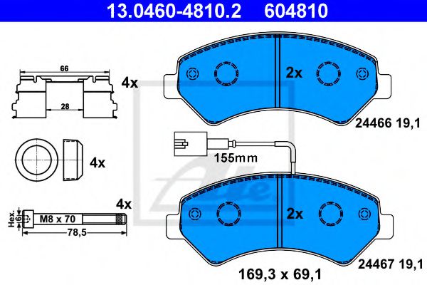 13.0460-4810.2 ATE Brake Pad Set, disc brake