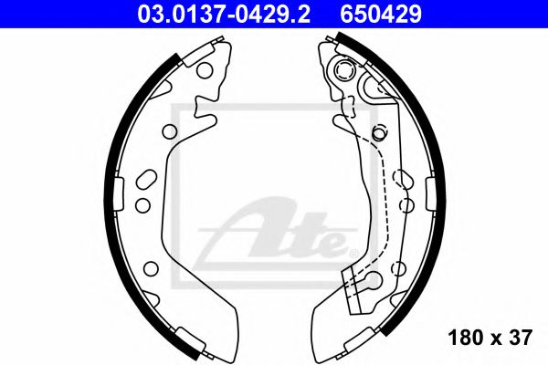 03.0137-0429.2 ATE Brake System Brake Shoe Set