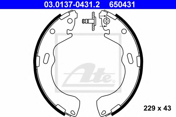 03.0137-0431.2 ATE Brake System Brake Shoe Set