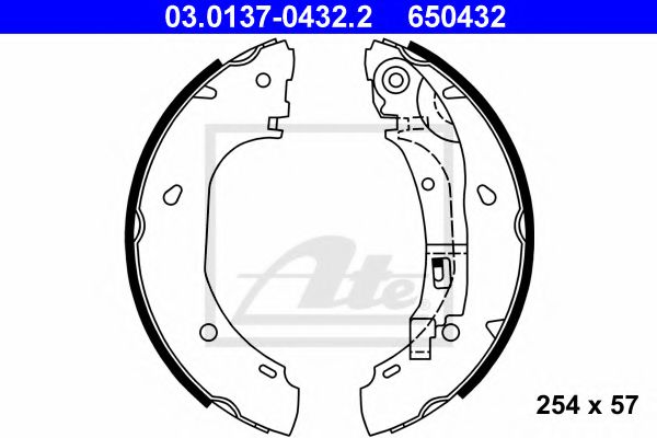 03.0137-0432.2 ATE Brake System Brake Shoe Set