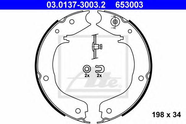 03.0137-3003.2 ATE Brake System Brake Shoe Set