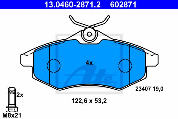 13.0460-2871.2 ATE Brake Pad Set, disc brake