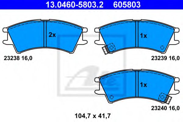 13.0460-5803.2 ATE Brake System Accessory Kit, disc brake pads