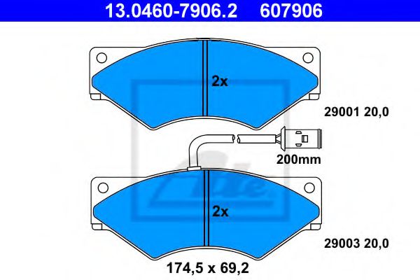 13.0460-7906.2 ATE Brake Pad Set, disc brake