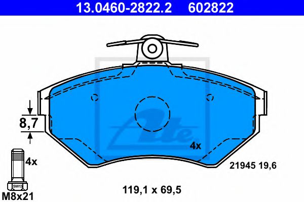 13.0460-2822.2 ATE Brake System Brake Pad Set, disc brake