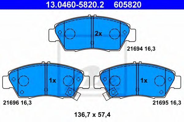 13.0460-5820.2 ATE Brake System Brake Pad Set, disc brake