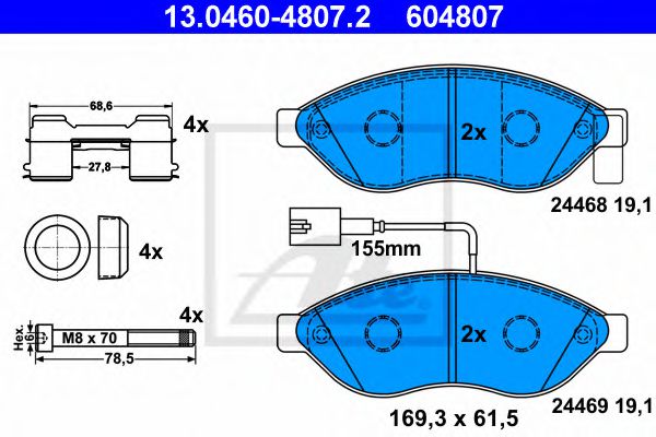 13.0460-4807.2 ATE Brake System Brake Pad Set, disc brake