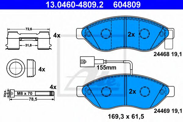 13.0460-4809.2 ATE Brake System Brake Pad Set, disc brake