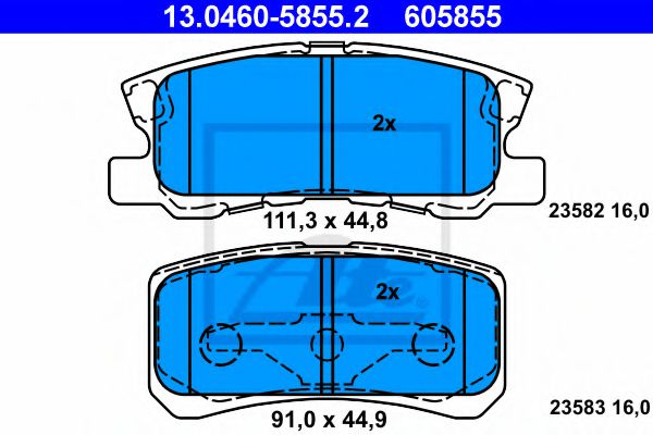 13.0460-5855.2 ATE Brake System Brake Pad Set, disc brake