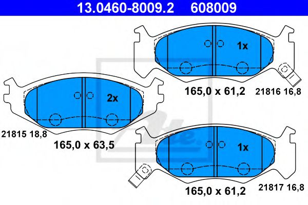 13.0460-8009.2 ATE Brake Pad Set, disc brake