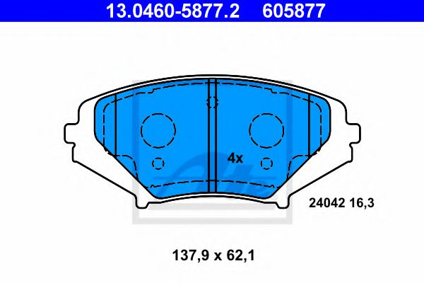 13.0460-5877.2 ATE Brake Pad Set, disc brake