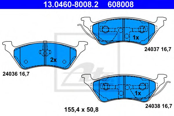 13.0460-8008.2 ATE Brake Pad Set, disc brake
