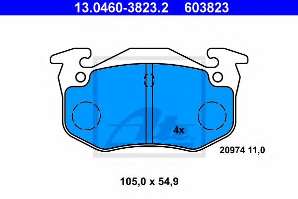 13.0460-3823.2 ATE Brake Pad Set, disc brake