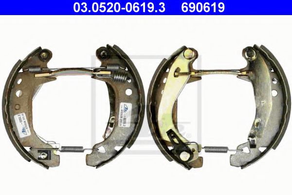 03.0520-0619.3 ATE Brake System Brake Shoe Set