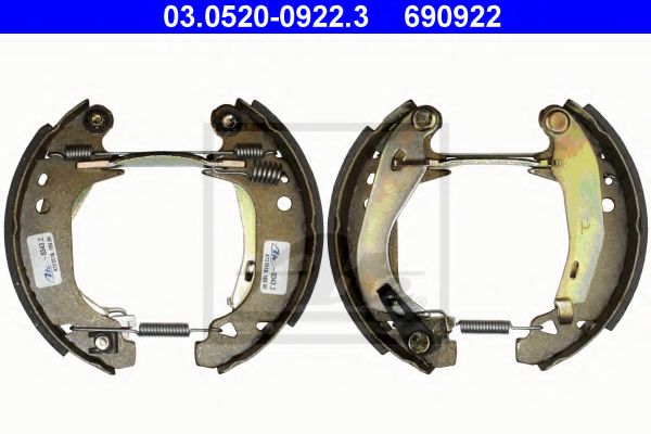 03.0520-0922.3 ATE Brake System Brake Set, drum brakes